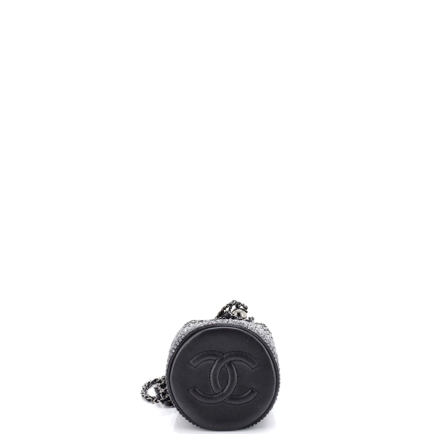 Chanel Pearl Crush Drawstring Bucket Bag Strass Embellished Leather Mini