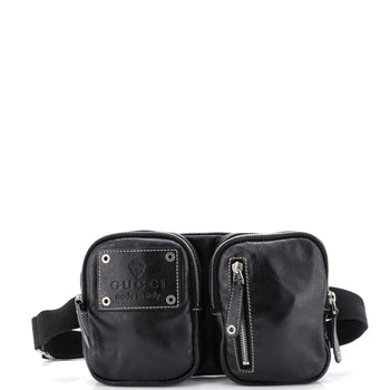 Gucci Crest Double Belt Bag Leather