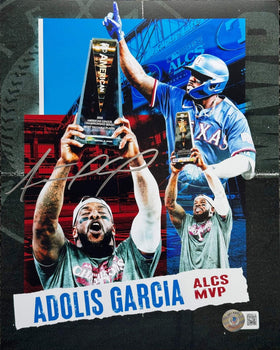 Adolis Garcia Rangers Autographed 8X10 Baseball