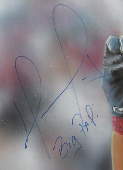 David Ortiz Hof Autographed 37X25 Canvas Boston