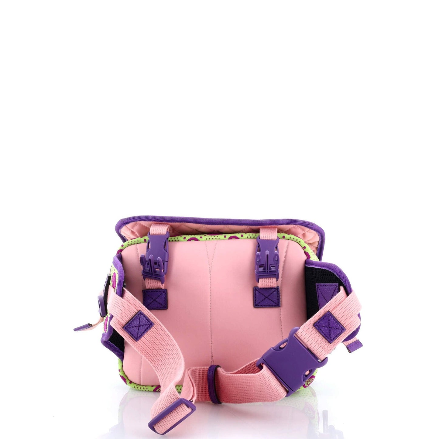 Gucci Buckle Flap Chest Strap Backpack Gg Fabric With Rubber