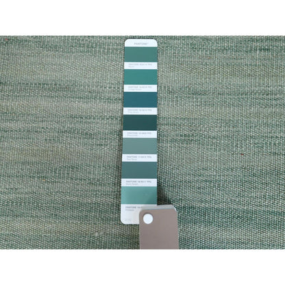 8'2"X10'1" Hand Woven Light Green Flat Weave Kilim Handspun Wool Rug