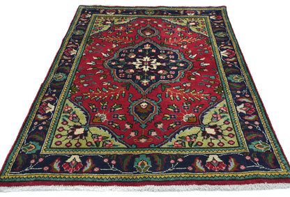 Vintage Handmade Small Red Oriental Rug Classic