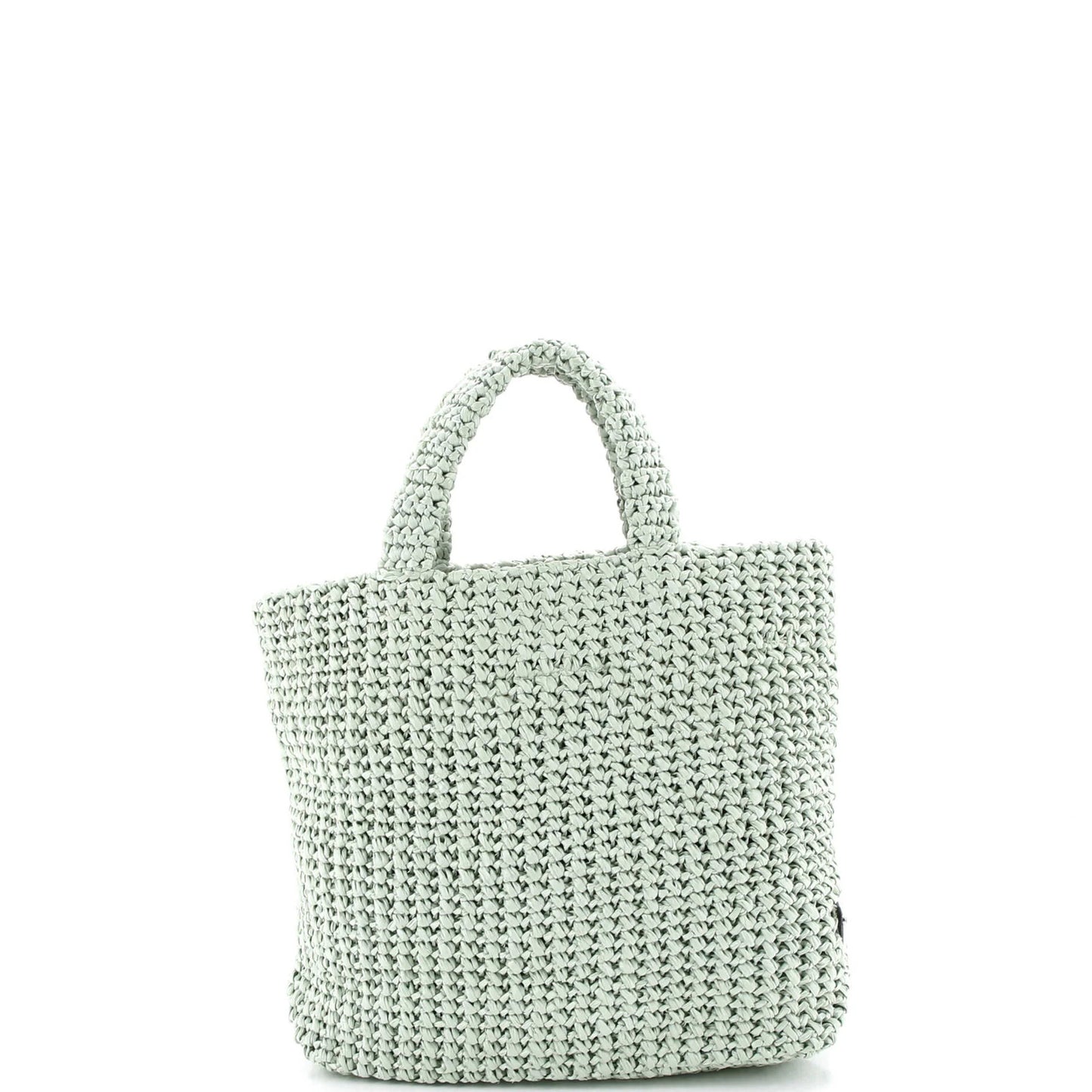 Prada Logo Tote Raffia Small