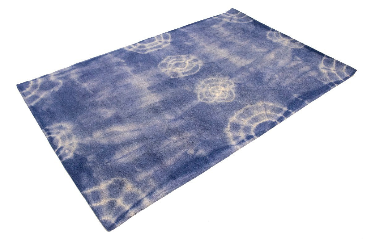Purple-navy Tie-Dye Design 5X8 Hand-Tufted Modern Rug Contemporary Kids Carpet