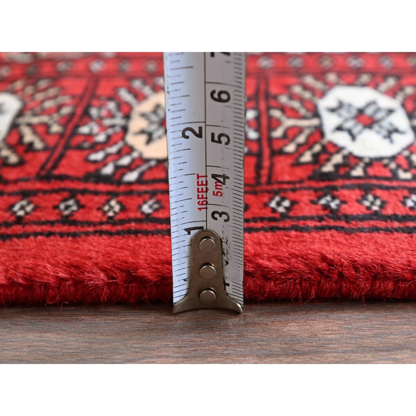 2'2"X5'10" Imperial Red Princess Bokara Soft Wool Hand Knotted Runner Rug