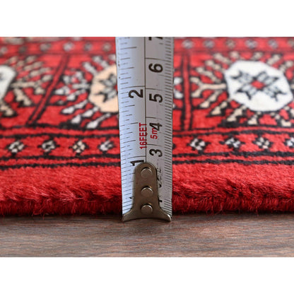 2'2"X5'10" Imperial Red Princess Bokara Soft Wool Hand Knotted Runner Rug
