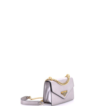 Prada Envelope Flap Chain Shoulder Bag Saffiano Leather Small