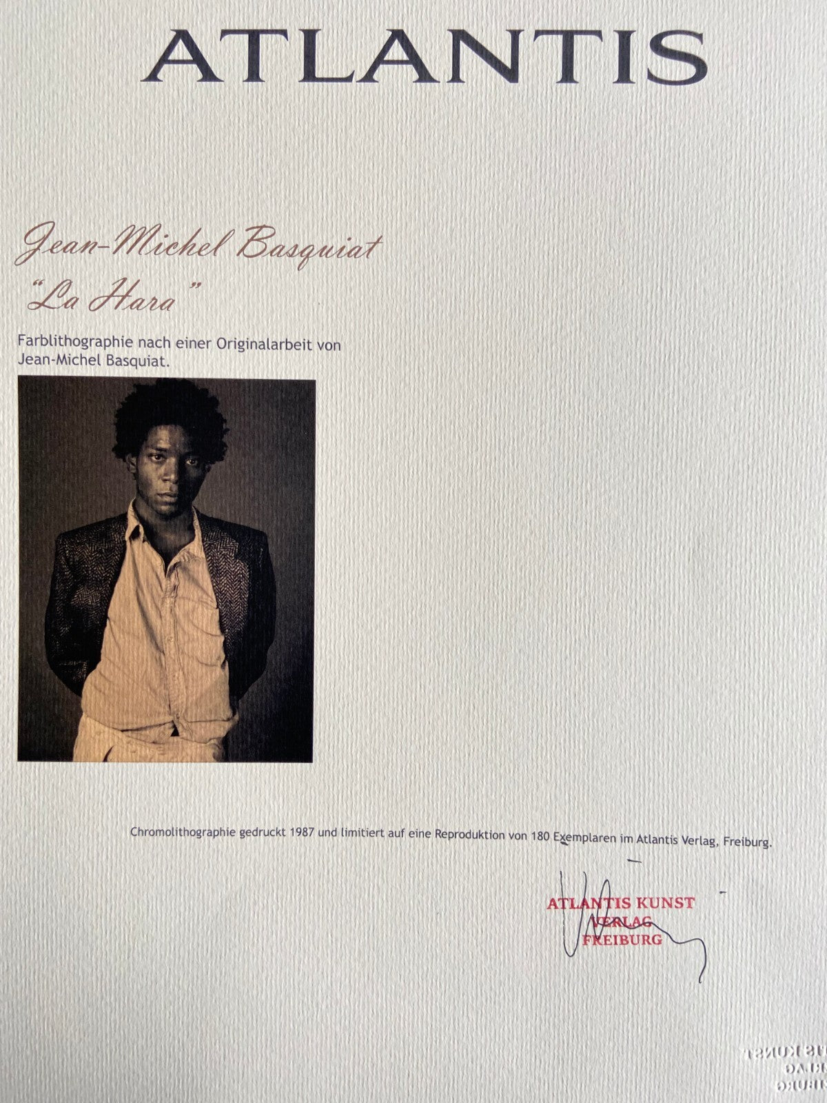 Jean-Michel Basquiat Lithograph Coa Signed Numbered By Hand 180