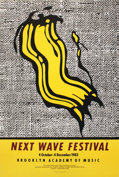 Roy Lichtenstein Next Wave Festival " Poster Pop Art Yellow, Gray