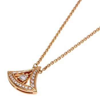Gold BVLGARI Diva Dream Diamond Necklace K18 Pink