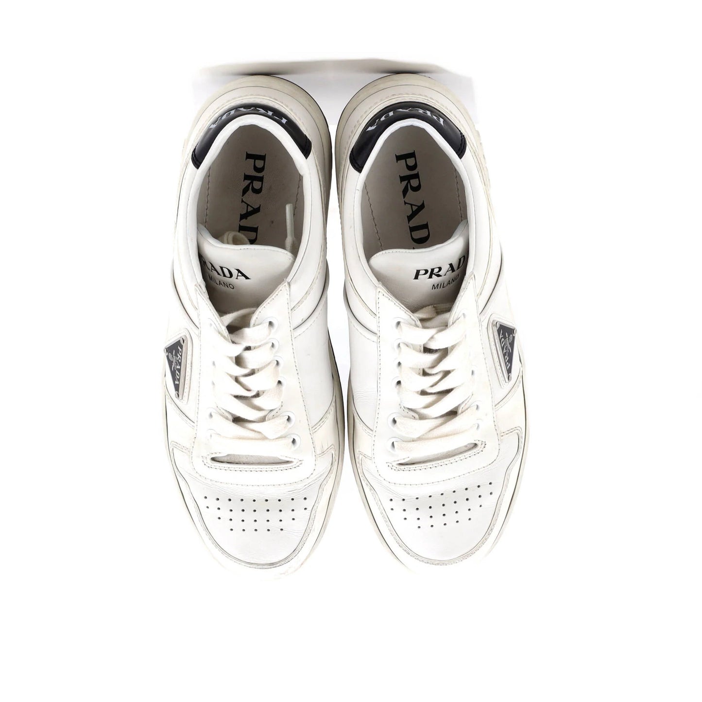 Prada Women'S Downtown Low-Top Sneakers Leather