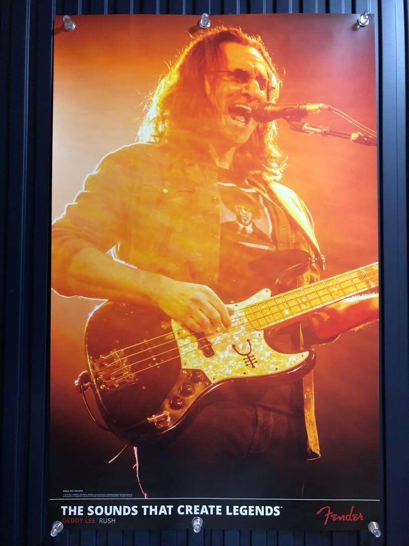 Rush Geddy Lee Large Poster Fender Guitar /The Sounds That Create Legend