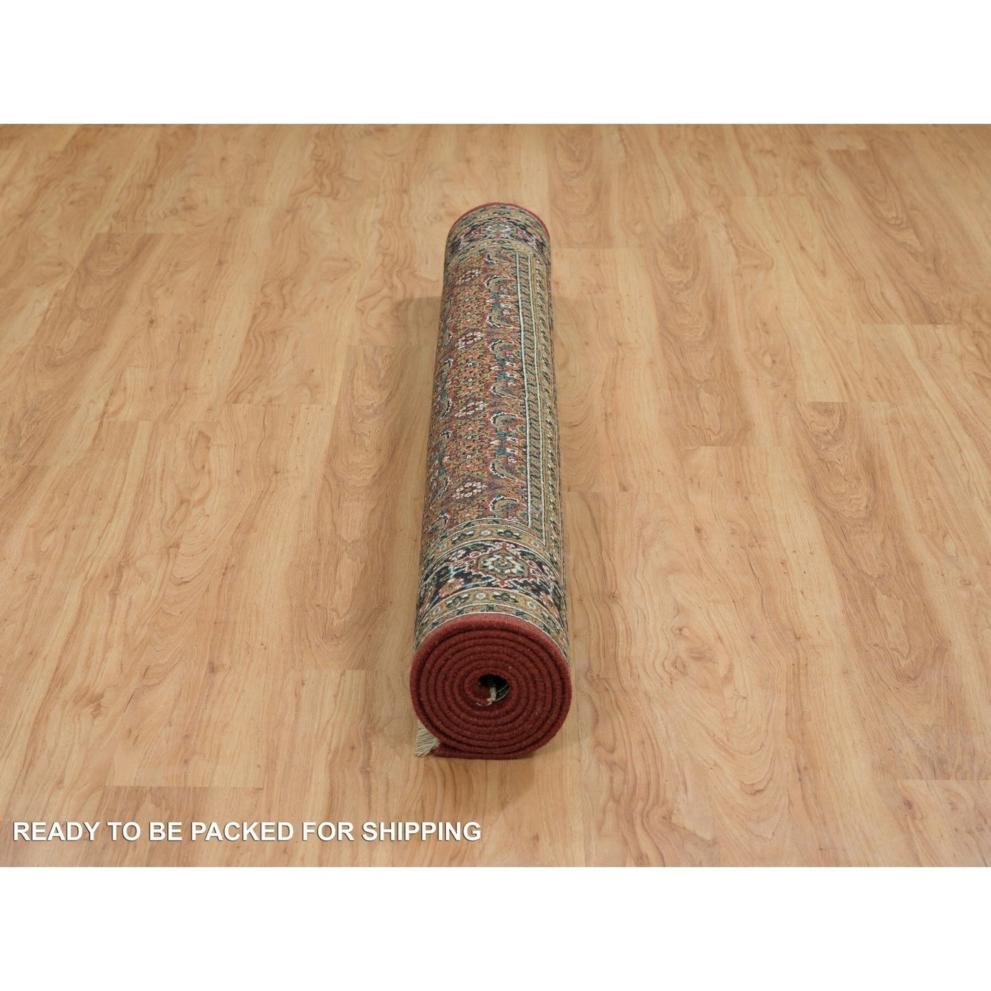 6'X9'5" Red Herrita Hand Knotted 250 Kpsi Wool Oriental Rug