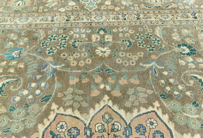 Distressed Vintage Oriental Rug Muted Brown