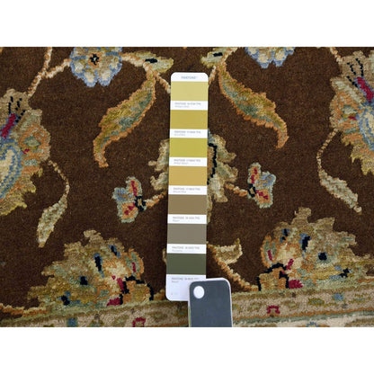 3'X5'1" Breen Brown Rajasthan Hand Knotted Wool And Silk Oriental Rug