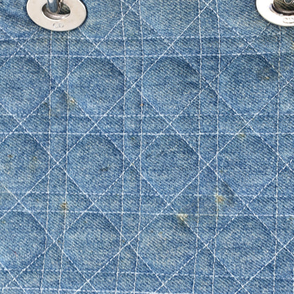 Christian Dior Vintage Lady Dior Bag Cannage Quilt Denim Medium