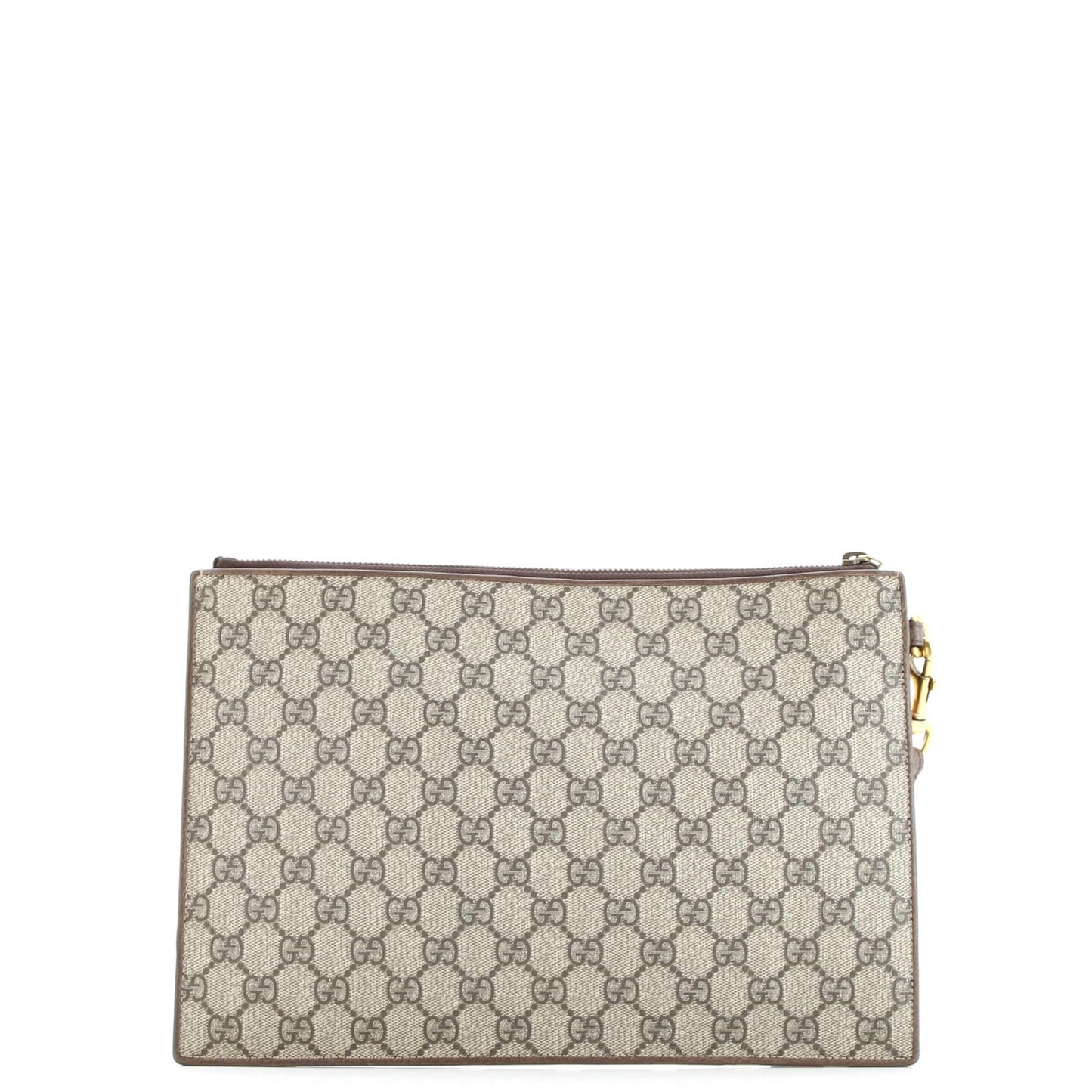 Gucci Courrier Pouch Gg Coated Canvas With Applique