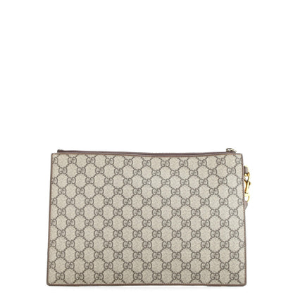 Gucci Courrier Pouch Gg Coated Canvas With Applique