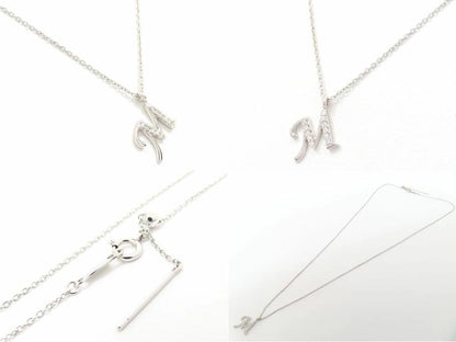 La Soma Diamond 0.06Ct Initial M Necklace K18 White Gold