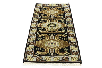 Handmade Serapi Oriental Rug Geometric Design