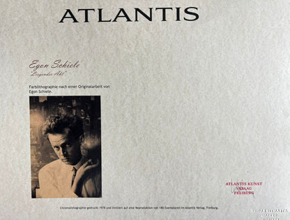 Egon Schiele Lithograph From A Painting Coa Signed Pen Numbered By Hand Crayon