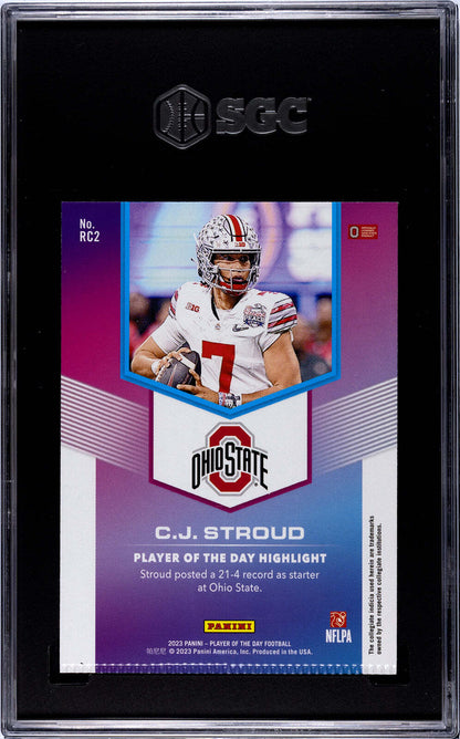 Cj Stroud 2023 Panini Player Of The Day #Rc2 Sgc 5