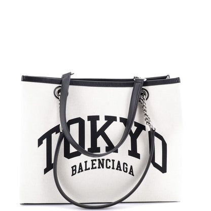 Balenciaga Cities Duty Free Tote Printed Canvas Medium