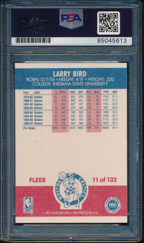 Larry Bird Hof Celtics Autographed 1988-89 Fleer Card #11 Psa/Dna 182203