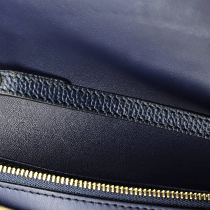 Burberry Hampshire Wallet On Chain Leather And House Check Canvas