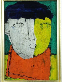 Tetsuo Mizu (Tokyo)- Boy Original Painting Oil On