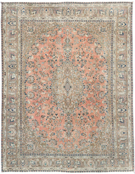 Antique Handmade Oriental Rug Muted Floral