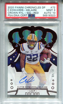 Clyde Edwards-Helaire 2020 Panini Chronicles Draft Picks Red Psa 9 Auto 10