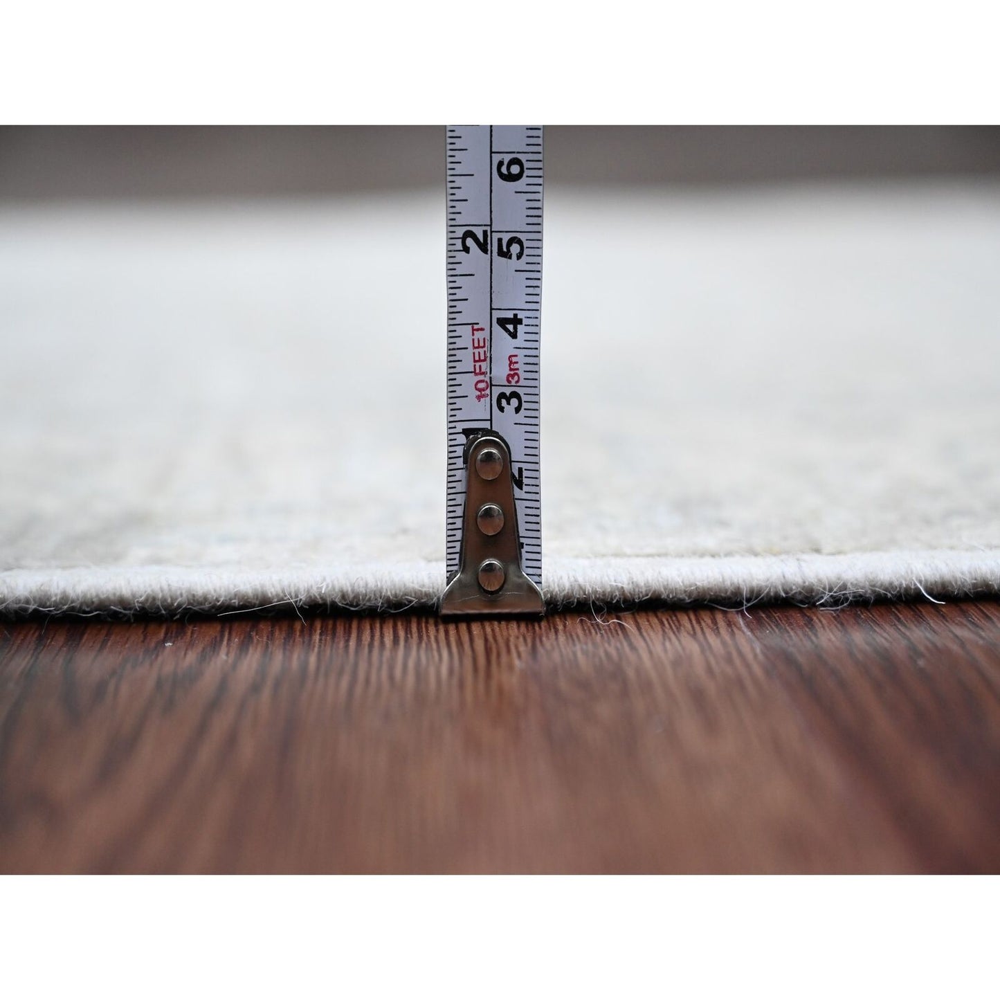 2'3"X29'4" Gray Heris Design High Mountain Wool Hand Knotted Runner Rug