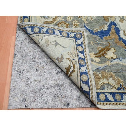 8'1"X10'2" Ivory Zoroastrian Ispahan Inspired Hand Knotted 100% Wool Rug