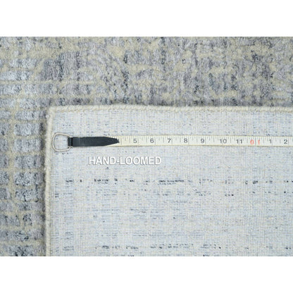 2'6"X10' Gray Wool And Plant Based Silk Hand Loomed Runner Rug