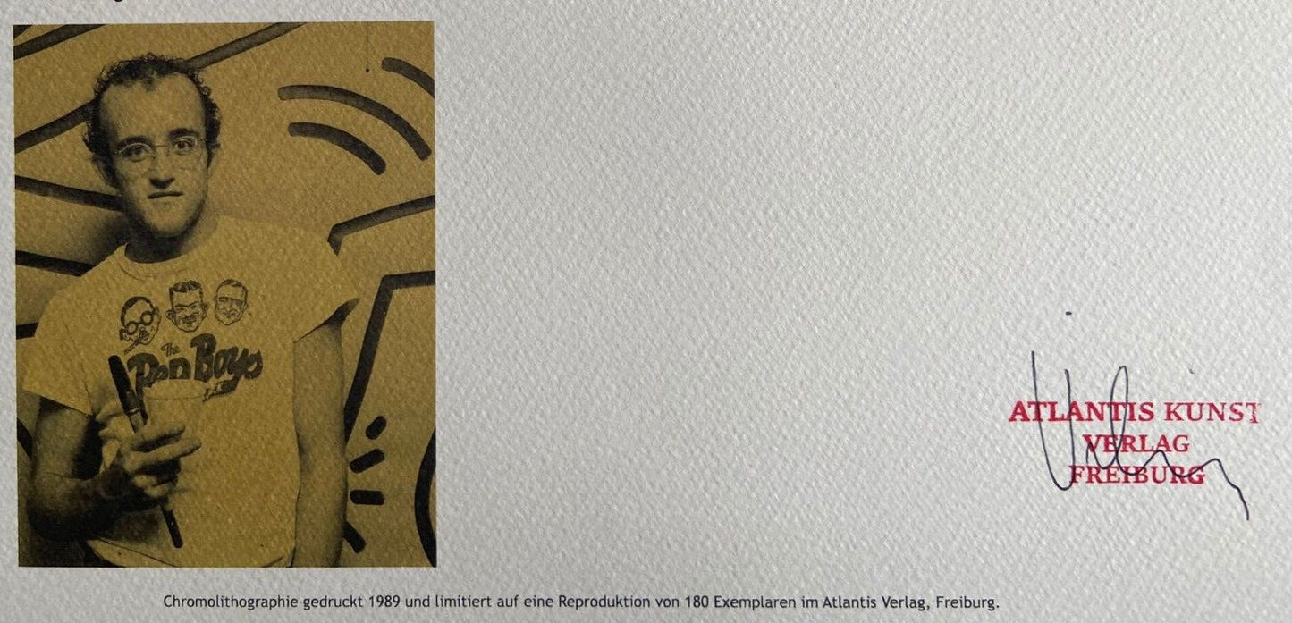 Keith Haring Lithograph Coa Signed Numbered By Hand Certificate