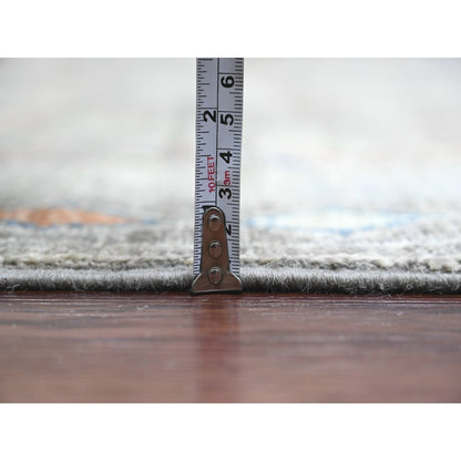 9'X11'8" Gray Moroccan Berber Influence Pattern All Wool Hand Knotted Rug