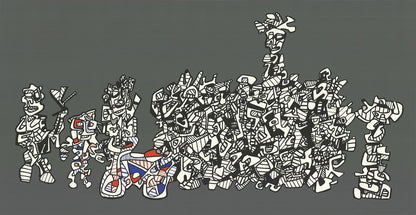 Jean Dubuffet Le Libre Echange " Serigraph Modernism Gray, Bla