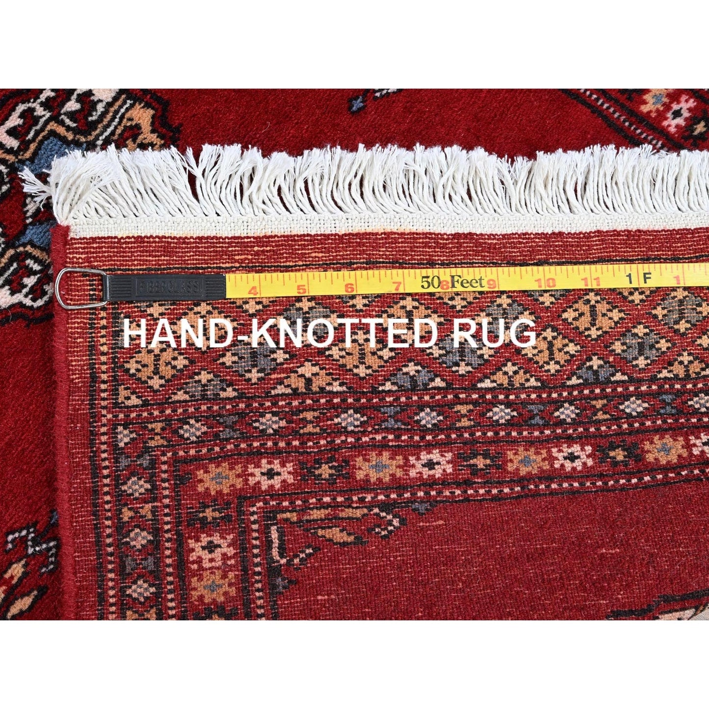 2'1"X6' Red Princess Bokara Soft Wool Hand Knotted Narrow Runner Rug