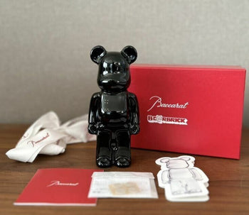 Baccarat Medicom Be@Rbrick Black Crystal Glass Figurine Bearbrick With Box