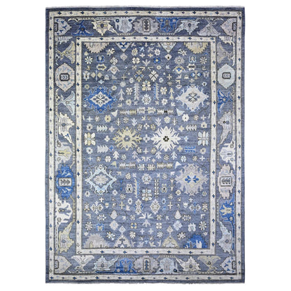 10'X14' Gray Afghan Angora Oushak Hand Knotted Pure Wool Oriental Rug