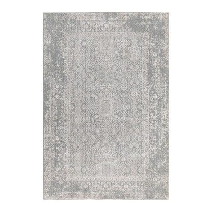 5'10"X9'1" Gray Fine Jacquard Hand Loomed Modern Wool And Art Silk Rug