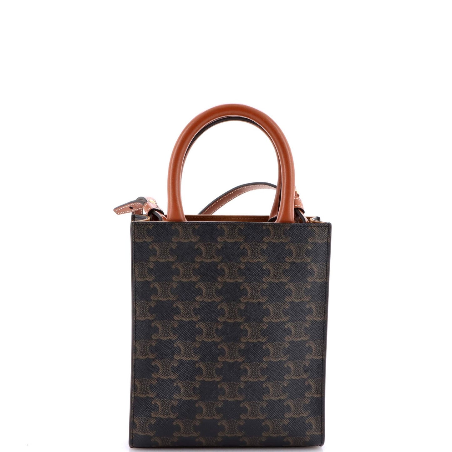 Celine Vertical Cabas Tote Triomphe Coated Canvas Mini