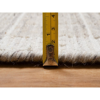 8'X10' Ivory Loomed Knotted Rug Modern Plain Decor Box Design Soft Wool