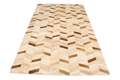 5X8 Ft Brown Cowhide Leather Rug Contemporary