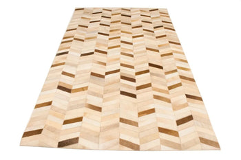 5X8 Ft Brown Cowhide Leather Rug Contemporary