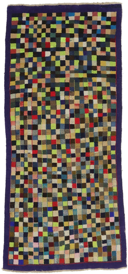 Semi-Antique Handmade Oriental Rug Multicolored