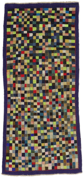 Semi-Antique Handmade Oriental Rug Multicolored