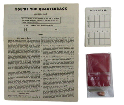 "You'Re The Quarterback" Football Board Game 1958 - Creative Sales  Mint 149770